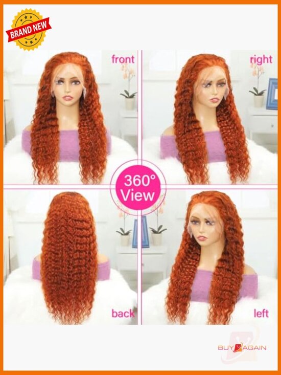 26 Inch Deep Wave Lace Front Wig Human Hair 13x4 HD Lace Glueless Curly Wig main image 6